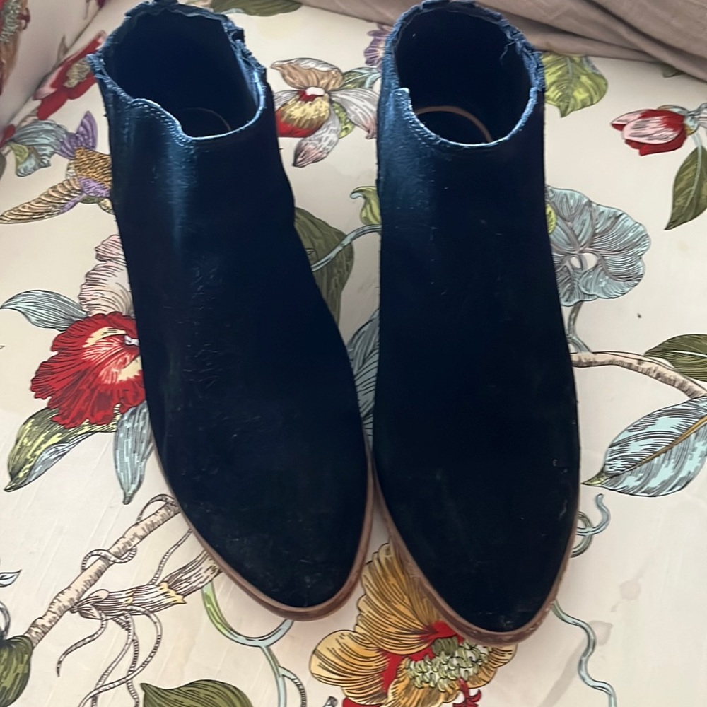 Black Suede Boots 1 1/2” heel.